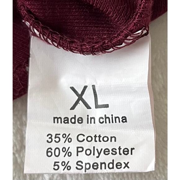 SUNGLORY LONG SLEEVE HOODIE, WOMENS, XL, BURGANDY + MULTICOLOR ACCENTS, POCKETS - Picture 8 of 9